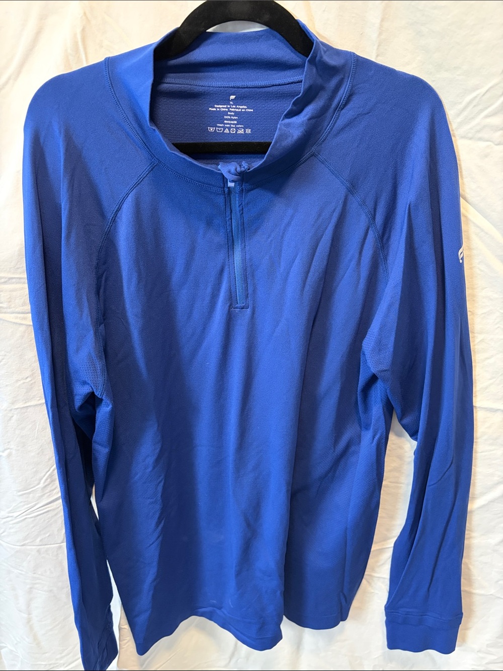 Fabletics Men's Long Sleeve Quarter-Zip Shirt - Royal Blue